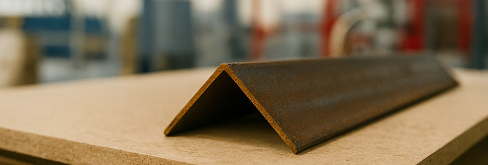Profilé métal posé sur panneau bois pour module hybride bois-acier.